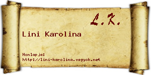 Lini Karolina névjegykártya